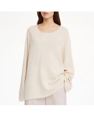 By Malene Birger Cream Luise Knit Wool Blend Top - Natural