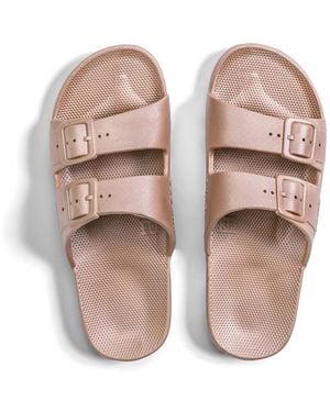 FREEDOM MOSES Metallic Bronze Scented Flat Sliders - Pink