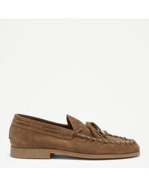 Russell & Bromley Morthen Whipstitch Detail Loafer - Brown