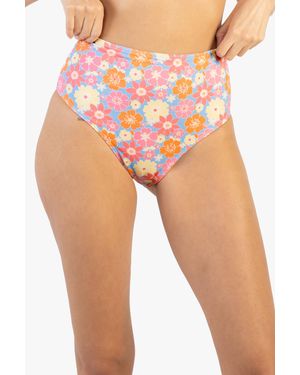 Wolf & Whistle Floral High Waisted Bikini Bottom - Pink