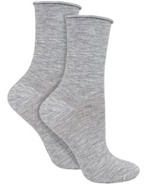 Steve Madden 2 Pairs Ladies Cashmere Socks - Grey
