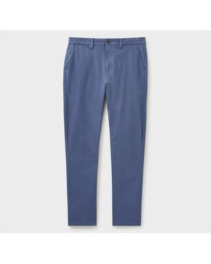 Crew Slim Leg Cotton Chino Trousers - Blue