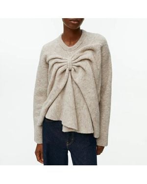 ARKET Bow Wool Blend Jumper - Natural