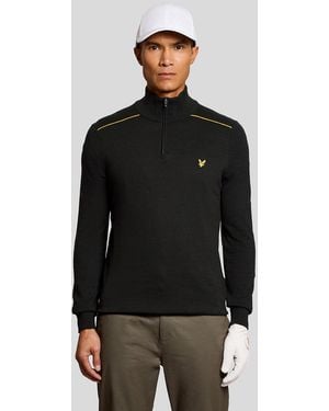 Lyle & Scott Cotton Tipped 1/4 Zip Jumper - Black
