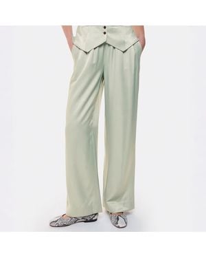 Whistles Sage Rita Elasticated Straight Leg Trousers - Green