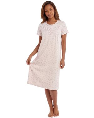CAMILLE 100% Organic Cotton Short Sleeve Nightdress - Pink