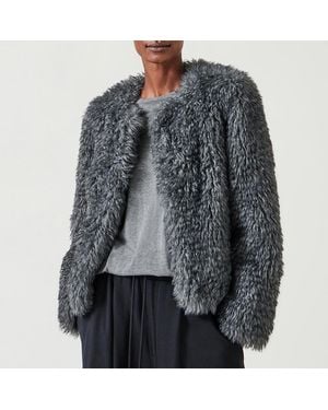 Hush Dark Rachel Faux Fur Jacket - Grey