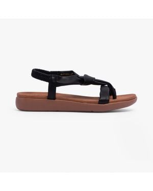 Heavenly Feet Buttercup Low Heeled Sandals - Black