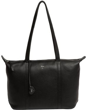 NiNa Amora 'Leonor' Leather Tote Bag - Black