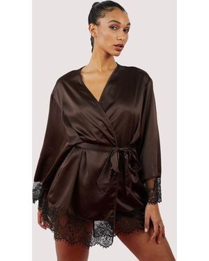 Wolf & Whistle Alaia Chocolate Caged Kimono - Brown