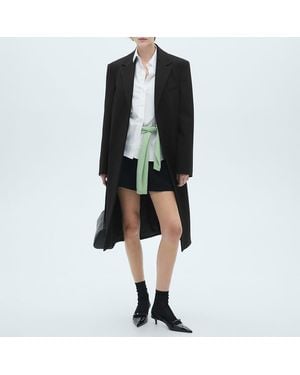 Mango Structured Double Fabric Coat - Black