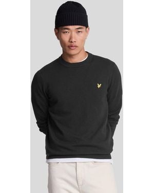 Lyle & Scott Cotton Merino Crew Neck Jumper - Black