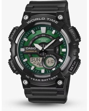 G-Shock Face Series Dual Display Watch Aeq-110W-3A2Vef - Green