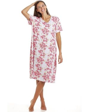 CAMILLE Spandex Short Sleeve Nightdress - Red