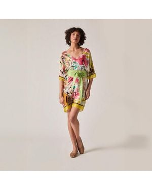 James Lakeland Floral Mosaic Kaftan - Yellow