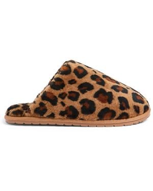 Fenland Sheepskin Lily Scuffs Leopard - Brown