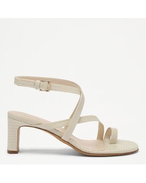 Russell & Bromley Off Lizard Ashley Heeled Toe Post Sandals - Metallic