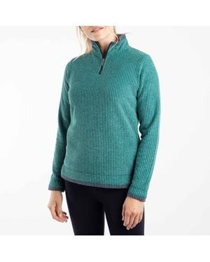 Weird Fish Beye 1/4 Zip Grid Fleece - Green