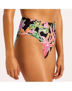 Seafolly Hothouse High Waist Wrap Front Bikini Bottoms - Orange