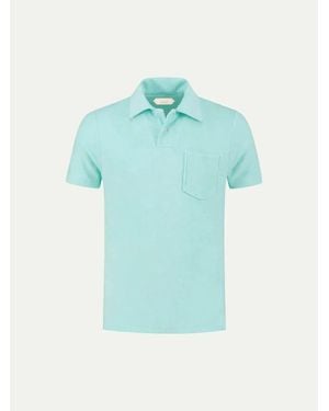 Aurélien Mint Terry Polo Shirt 2 - Blue