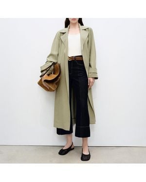 Mango Khaki Soft Trench Coat With Belt - Black