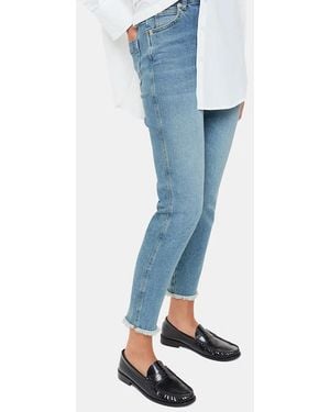 Whistles Light Stretch Slim Frayed Jeans - Blue