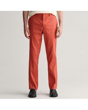 GANT Slim Cotton Blend Suit Trousers - Red