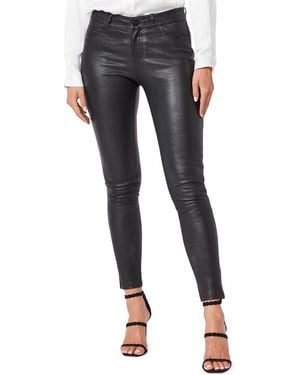 PAIGE Verdugo Leather Stretch Trousers - Blue