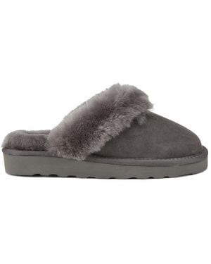 Australia Luxe Mool Suede Sheepskin Slippers - Grey
