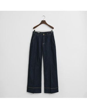 GANT Dark Wide Flare Stretch Tailored Jeans - Blue