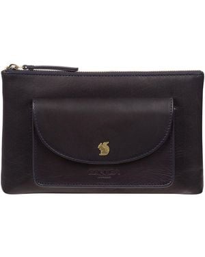 Conkca 'Treasure' Leather Clutch Bag - Black
