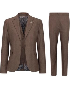 TruClothing Three-Piece Tailored Fit Suit - Brown