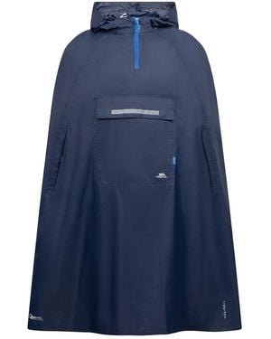Trespass Qikpac Hooded Waterproof Packaway Poncho - Blue