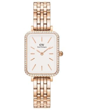 Daniel Wellington Dw00100672 Ladies Quadro Lumine Rose 20Mm Watch - Metallic