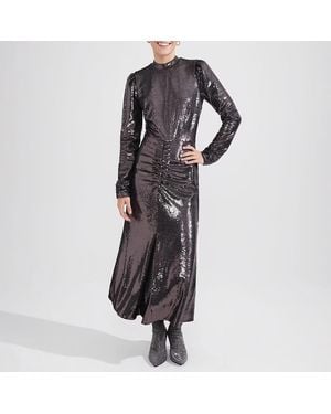 Hobbs Charcol Loretta Sequin Dress - Black