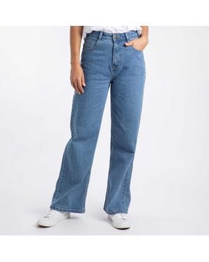 Weird Fish Corine Wide Leg Denim Jean - Blue