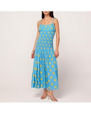 Kitri Andrea Sunflower Print Maxi Dress - Blue