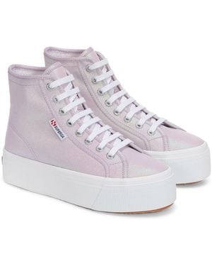 Superga High Tops 2708 Mixed Pastel Lilla Iridescent - Grey