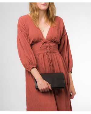 Conkca 'Cherish' Leather Clutch Bag - Red