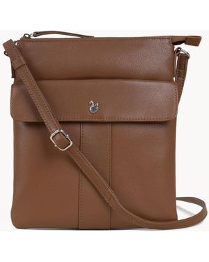Assots London 'Amba' Soft Nappa Full Grain Real Leather Crossbody Bag - Brown