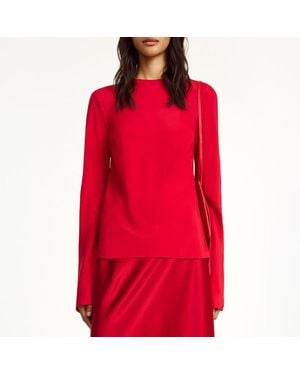 By Malene Birger Pricilla Silk Blend Blouse - Red