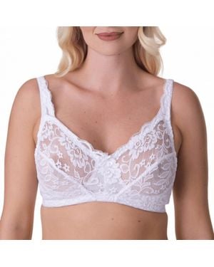 CAMILLE Soft Lace Cup Non-Wired Bra - Purple