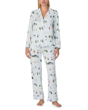 Kate Spade Long Notch Pj Set - Blue