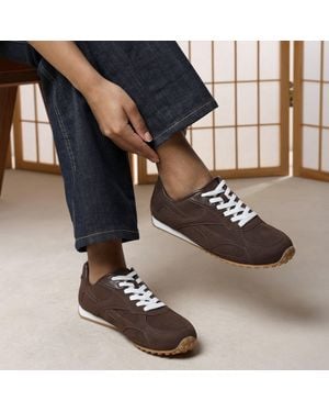 Where's That From Marleigh Suede Retro Runner Trainer - Brown