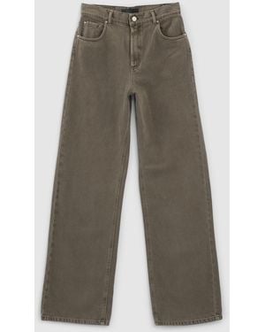 IKKS High Waist Wide Leg Denim Jeans Plain - Grey