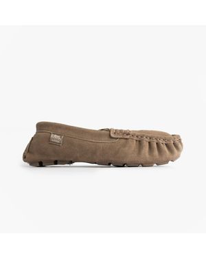 Totes Isotoner Light Suede Classic Low Top Slippers - White