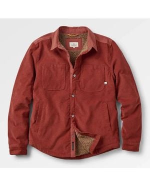 Passenger Kodiak Sherpa Lined Cord Overshirt - Red