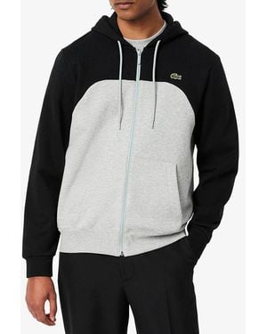 Lacoste And Zip Up Hoodie - Black