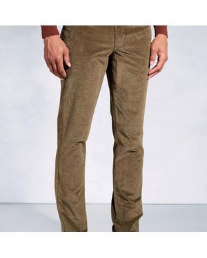 Brook Taverner Tailored Fit Cunningham Sand Supima Corduroy Jeans - Brown