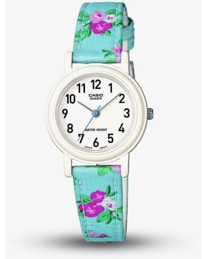 G-Shock Junior Multicolour Flower Fabric Strap Watch Lq-139Lb-2B2Er - Green